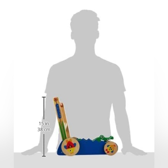 Melissa & Doug Deluxe Chomp Wooden Alligator Activity Push Walker (Ages 1+) - Picture 4 of 7